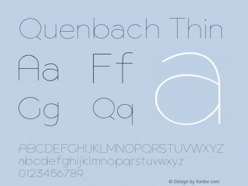 Quenbach Thin Version 1.001 | wf-rip DC20191020 Font Sample