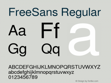 FreeSans Regular Version 0412.2268 Font Sample