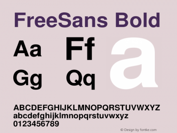 FreeSans Bold Version $Revision: 1.199 $ Font Sample