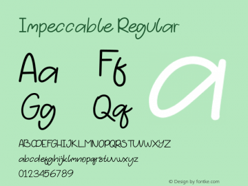 Impeccable Version 1.00;March 7, 2021;FontCreator 11.5.0.2430 64-bit Font Sample