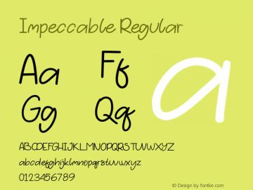 Impeccable Version 1.00;March 7, 2021;FontCreator 11.5.0.2430 64-bit Font Sample