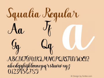 Squalia Version 1.000 Font Sample
