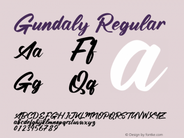 Gundaly Version 1.00;April 19, 2021;FontCreator 13.0.0.2683 64-bit Font Sample