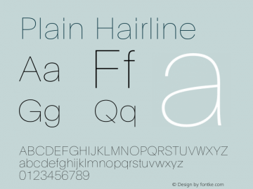 PlainHairline-Regular Version 1.000 | wf-rip DC20130530图片样张