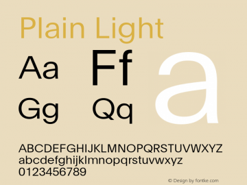 PlainLight-Regular Version 1.000 | wf-rip DC20130530图片样张