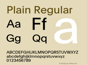 PlainRegular-Regular Version 1.000 | wf-rip DC20130530图片样张