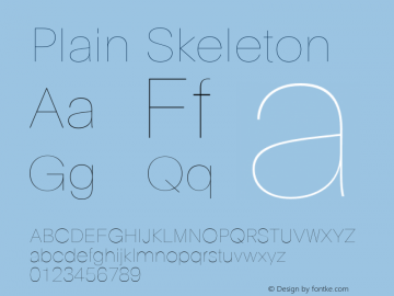 PlainSkeleton-Regular Version 1.000 | wf-rip DC20130530图片样张