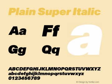 PlainSuper-Italic Version 1.000 | wf-rip DC20130530图片样张