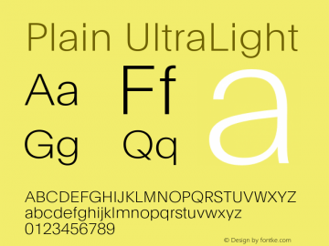 PlainUltralight-Regular Version 1.000 | wf-rip DC20130530图片样张