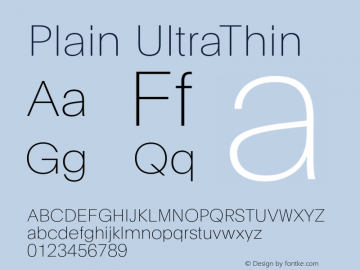 PlainUltrathin-Regular Version 1.000 | wf-rip DC20130530图片样张