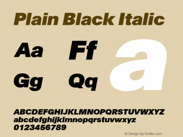 PlainBlack-Italic Version 1.000 | wf-rip DC20130530图片样张