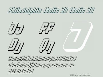 Philadelphia Italic 3D Italic 3D 2 Font Sample