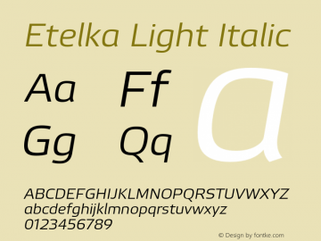 Etelka-LightItalic 1.000图片样张