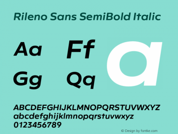 RilenoSans-SemiBoldItalic Version 1.000 | wf-rip DC20180505图片样张