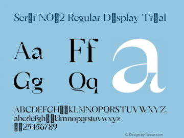 Serif NO02 Regular Display Trial Version 1.002;hotconv 1.0.109;makeotfexe 2.5.65596图片样张
