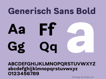 Generisch Sans Bold Version 1.000 | wf-rip DC20190920 Font Sample