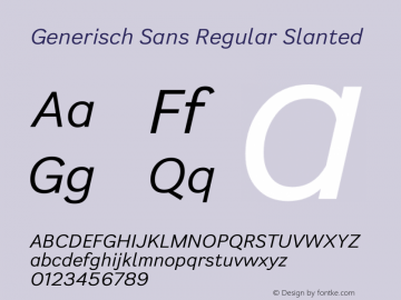 Generisch Sans Font FamilyGenerisch Sans-Sans-serif Typeface