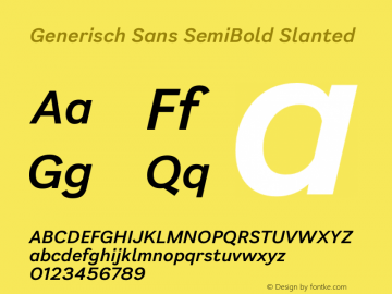 Generisch Sans Font FamilyGenerisch Sans-Sans-serif Typeface
