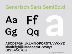 Generisch Sans SemiBold Version 1.000 | wf-rip DC20190920图片样张