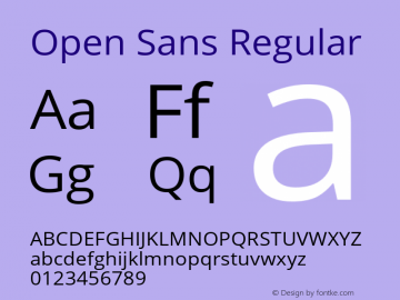 Open Sans Regular Version 2.01图片样张