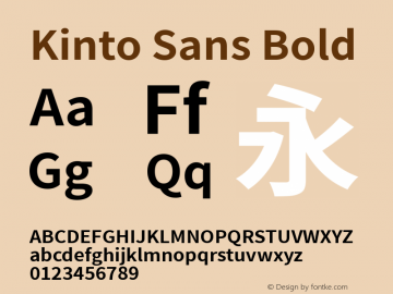 Kinto Sans Bold Version 0.001 Font Sample