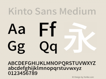 Kinto Sans Medium Version 0.001 Font Sample