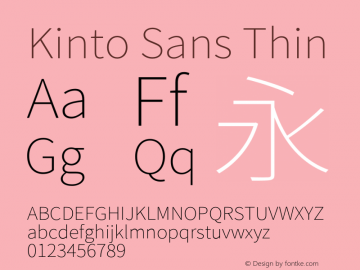 KintoSans-Thin Version 0.001 Font Sample