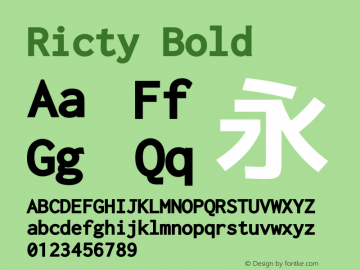 Ricty Bold Version 3.2.3 Font Sample