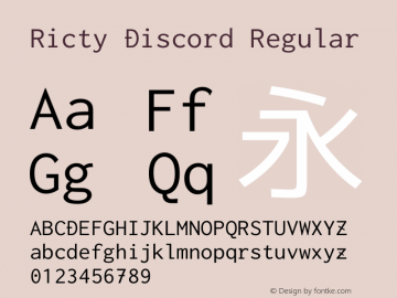 Ricty Discord Regular Version 3.2.3 Font Sample