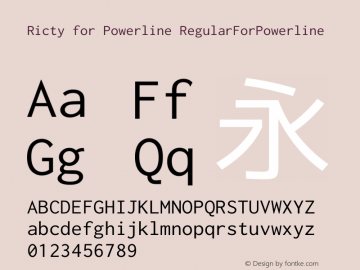 Ricty Regular for Powerline Version 3.2.3 Font Sample