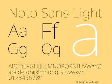 Noto Sans Light Version 2.003 Font Sample