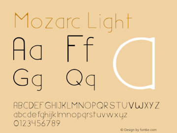 Mozarc-Light Version 0.1 Font Sample