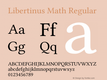 Libertinus Math Regular Version 6.110 Font Sample