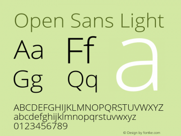 Open Sans Light Version 1.10 October 8, 2015图片样张