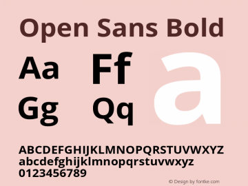 Open Sans Bold Version 1.10 Font Sample