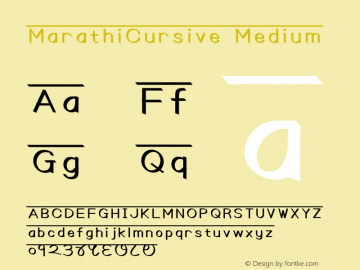 MarathiCursive Version 2.1 Font Sample