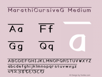 MarathiCursiveG Version 2.1 Font Sample