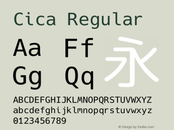 Cica-Regular Version 5.0.2 Font Sample
