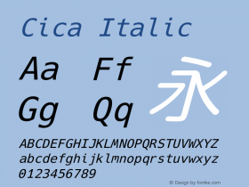 Cica-RegularItalic Version 5.0.2图片样张