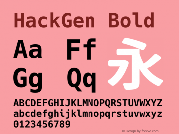 HackGen Bold Version 2.1.0 ; ttfautohint (v1.8.1) -l 6 -r 45 -G 200 -x 14 -D latn -f none -m 