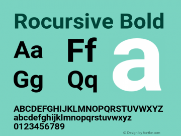 Rocursive Bold Version 2.001047; 2015 Font Sample
