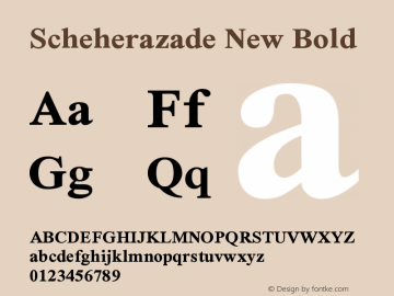 Scheherazade New Bold Version 2.180 alpha dev-b5671e Font Sample
