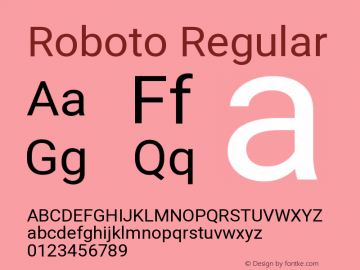 Roboto Regular Version 3.0 Font Sample