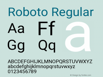 Roboto Version 3.0 Font Sample