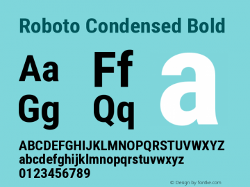 Roboto Condensed Bold Version 3.0 Font Sample