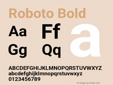 Roboto Bold Version 3.0 Font Sample