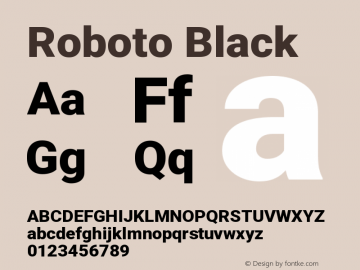 Roboto Black Version 3.0 Font Sample