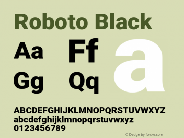 Roboto Black Version 3.001007080078125; 2020图片样张