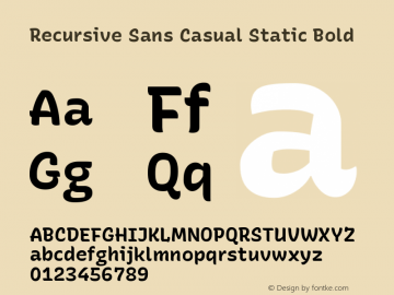 Recursive Sn Csl St Bold Version 1.054;hotconv 1.0.112;makeotfexe 2.5.65598; ttfautohint (v1.8.3)图片样张