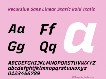 Recursive Sn Lnr St Bold Italic Version 1.054;hotconv 1.0.112;makeotfexe 2.5.65598图片样张